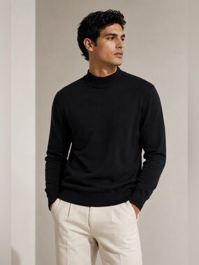 Baracuta Black Mock Neck Sweater – Size L